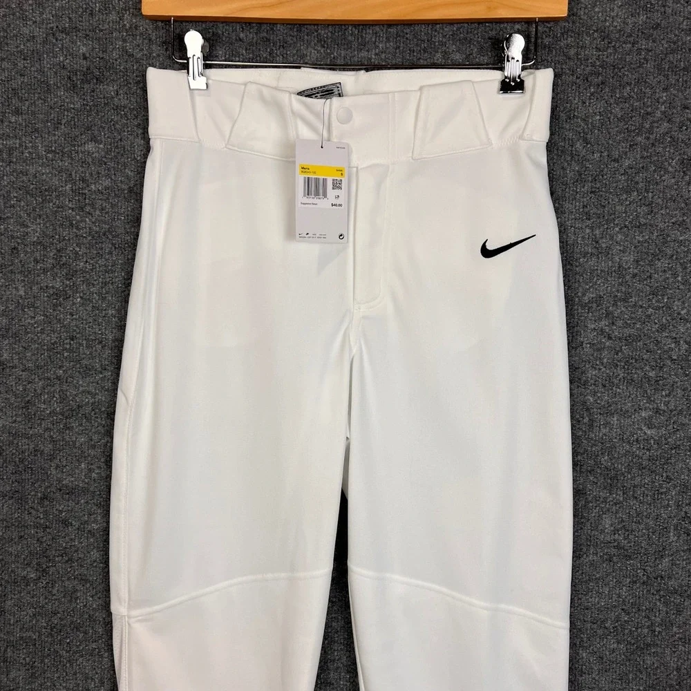 NEW Nike Baseball Pants Mens Small White  Dri-FIT Tapered Athletic